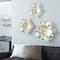 Set of 3 Gold Polystone Eclectic Floral Wall Decor, 17", 19", 26"